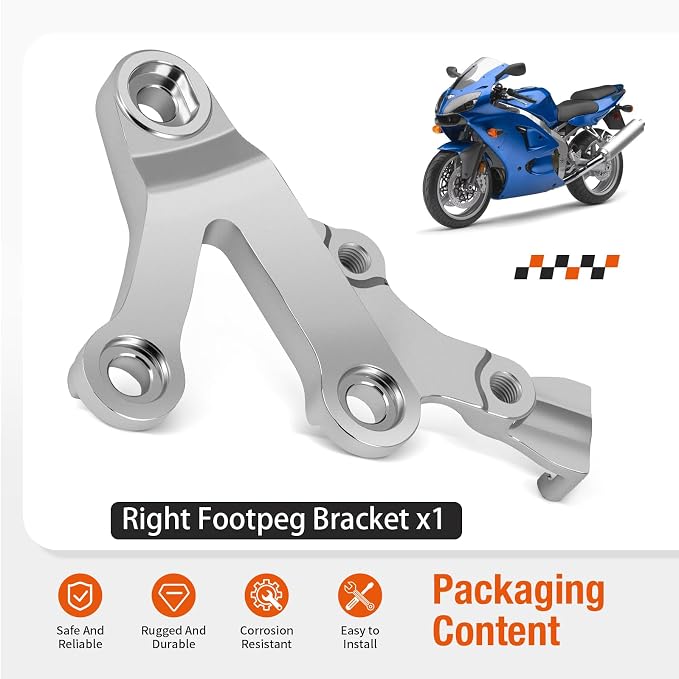 Right Footpeg Bracket For Kawasaki Ninja ZX-6R ZX600 Ninja ZX-9R ZX900 1998-2003 ZZR 600 2005-2008 35011-1875
