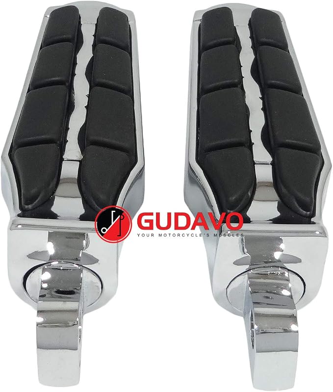 Motorcycle Aluminum Front Or Rear Foot Pegs Footboards Chrome Foot Pedal Footrests compatible with Harley Davidson Street 750 XG750 Street 500 XG500 modele Touring 1988-2019 (Style: 12)