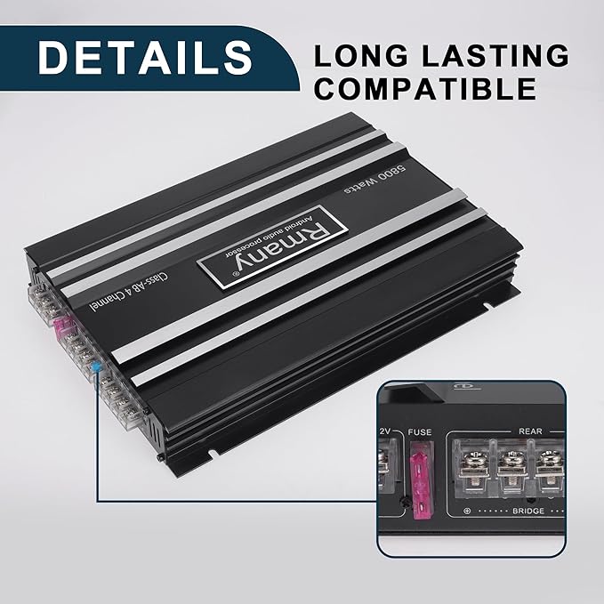 Car 12V 4 Channel Car Amplifier Stereo Audio 5800W Compatible | 4 Channel Car Amplifier Black 1 Pcs