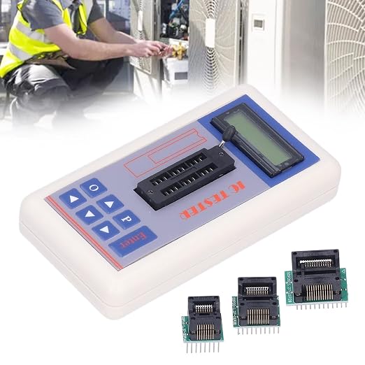 Multifunctional IC Transistor Tester, Integrated Circuit Tester with 5V 3.3V AUTO Modes for Microelectronics Engineers (with Terminal) ic Tester chip capacitance ic Tester Professional