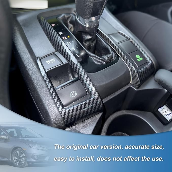Carbon Fiber Gear Shift Trim Compatible with Honda Civic 10th Gen 2016-2021