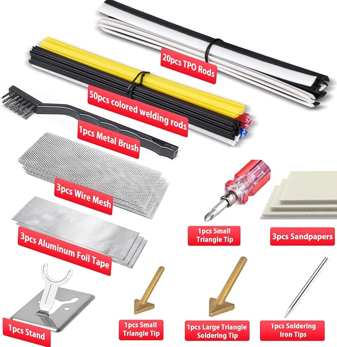 150W Plastic Welder Kit, 3-Speed Temperature Control Plastic Welding Kit, Professional Plastic Weld Tool With 70pcs Welding Rods,3Tips,Portable Plastic Repair Kit For Car Bumper,Kayak Repairs (Red) | Plastic Weld With 3 Tips, 70pcs Rods, Portable Bumpe...