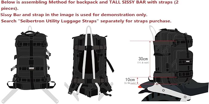 Seibertron Motorbike Backpack Motorcycle Bag Outdoor Sports Riding Package Black 37L