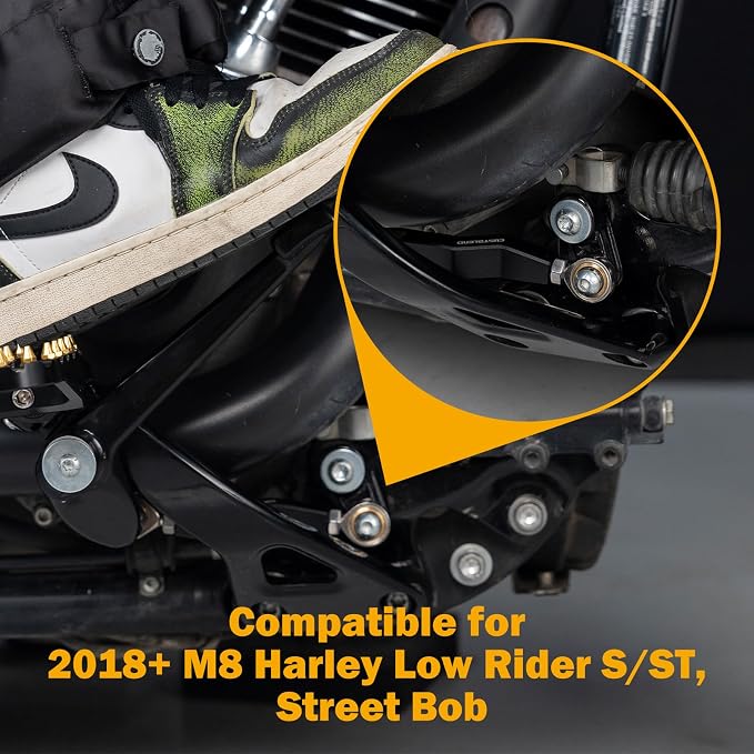 2024 Low Rider S Brake Lever, Extended Brake Shift Lever, Brake Linkage Compatible for 2018+ M8 Harley Softail Low Rider S/ST, Street Bob, Makes Braking 20% Easier