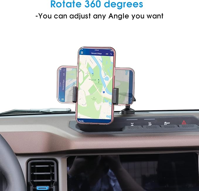 sukemichi Phone Mount for Bronco, Dash Cell Phone Holder Dashboard Phone Holder Mount for Ford Bronco Accessories 2021 2022 2023 2024 2025 2026 2 Door 4 Door, Black, Update Material