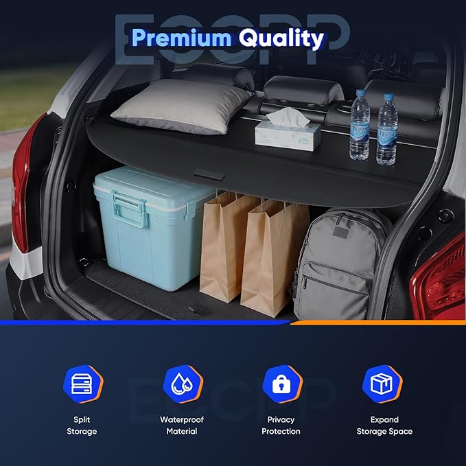 ECCPP Cargo Cover 2010-2017 Fit for Chevrolet for Equinox for GMC Jeep Flexible Rear Trunk Cover Shade Luggage Tonneau Security Cover