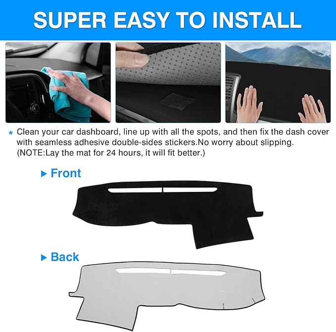 Autorder Dashboard Cover Mat for Toyota 4Runner 2003 2004 2005 2006 2007 2008 2009 Accessories Dash Cover Upgrade Velvet Dash Mat Sunshade Glare UV Rays Protector (Without Dash Speaker)