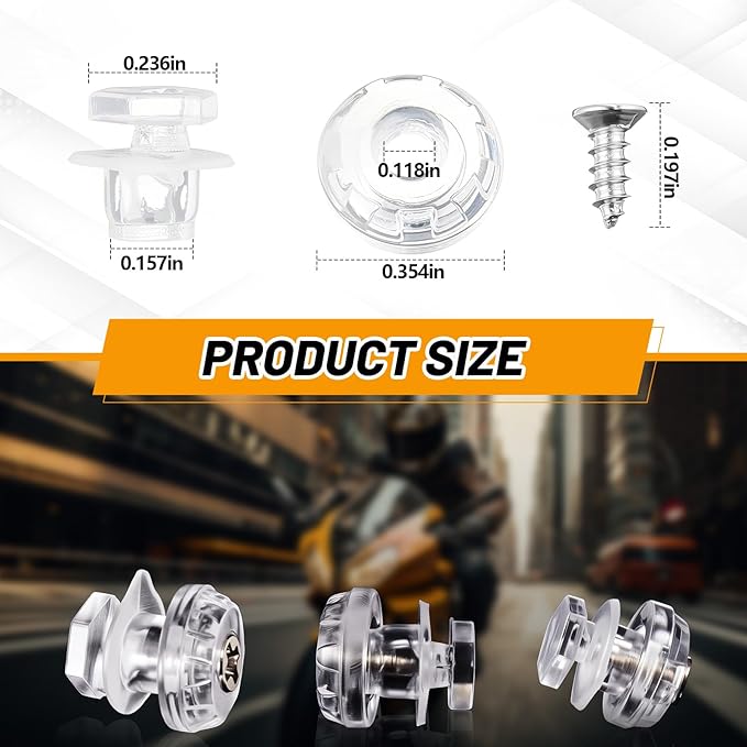 Beeveer 3 Pairs Universal Anti Fog Insert Pin for Motorcycle Helmet Pinlock Pins Insert for Helmet Lenses, Applicable When the Lens Aperture Is ≥ 0.4 mm, Three Component Pin