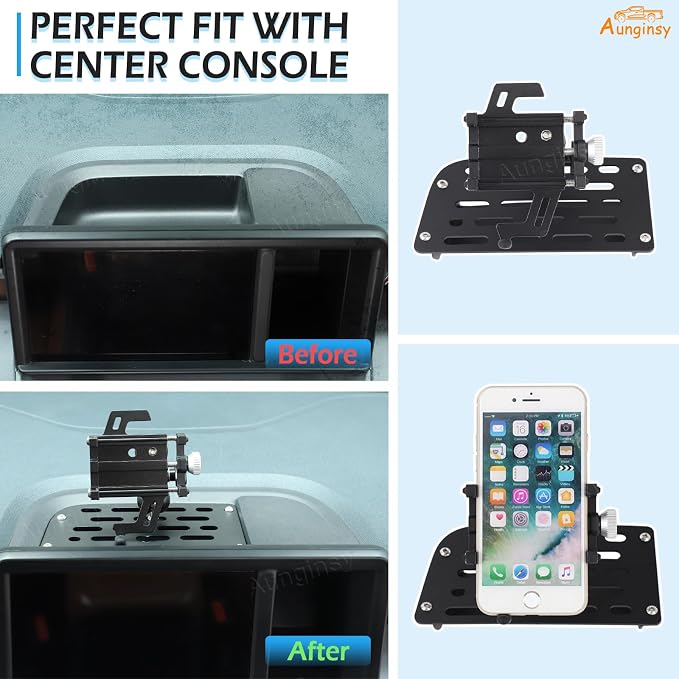 Aunginsy Center Console Dash Phone Mount Compatible with Ford Maverick 2022 2023 2024, Car Dashboard Mobile Phone Bracket Instrument Table Organizer Storage Tray Groove Cell Phones Holder Accessories