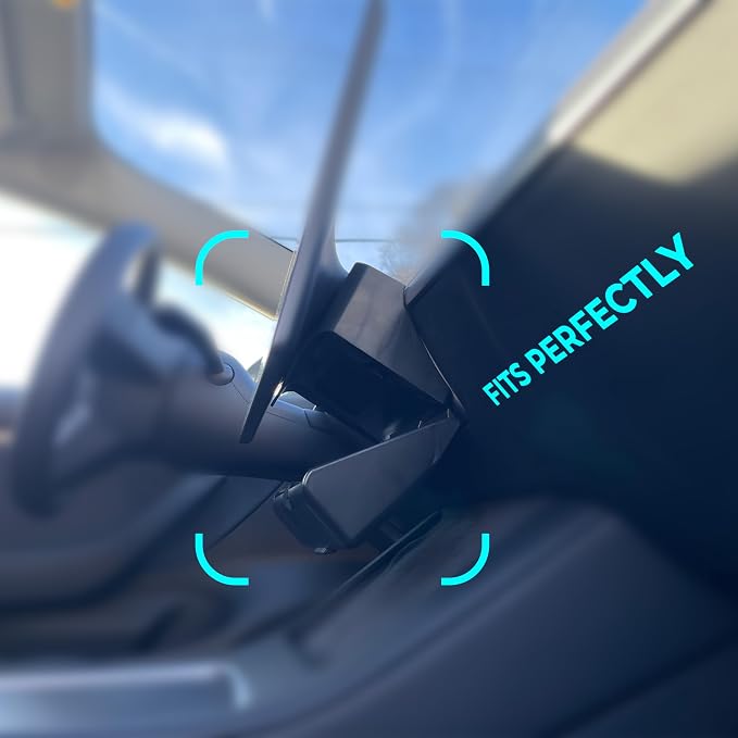 Tesla Sunglass Holder for Tesla Model 3 and Model Y with Extra Under Screen Storage - Hidden Tesla Center Console Organizer - Tesla Model Y Accessories - Tesla Model 3 Accessories