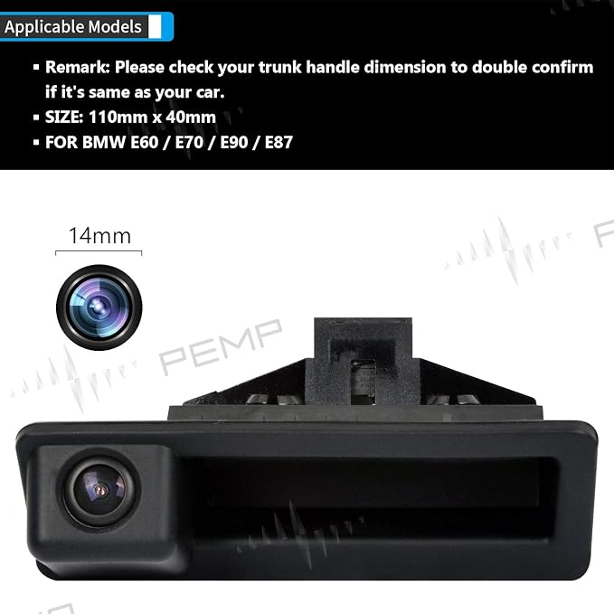 PEMP AHD Rear Camera 720P 25FPS Parking Rear View Camera for BMW E60 E70 E90 E87