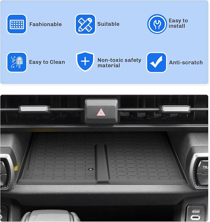SXCY for 2026 Toyota RAV4 Wireless Charging Protective Mats 2026 RAV4 Accessories Center Console Inserts Liner Anti-Slip Anti-Dust Waterproof Mats