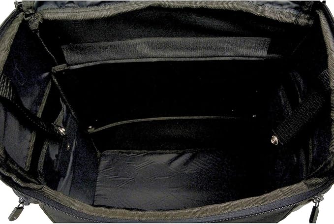 Milwaukee Leather SH602S Medium Black Textile Two Piece Studded Touring Sissy Bar Motorcycle Bag - Medium