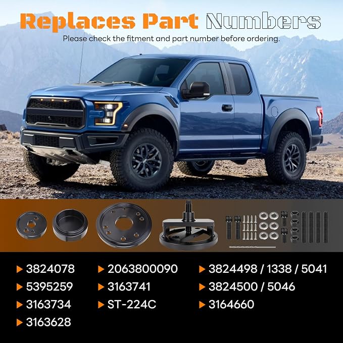 3824498 Upgraded Front & Rear Crankshaft Seal Remover Installer with Wear Sleeve Installer Tool Set Compatible with Cummins 3.9L 5.9L 6.7L 1989-2016 Replace 3824500 2063800090 ST-244C