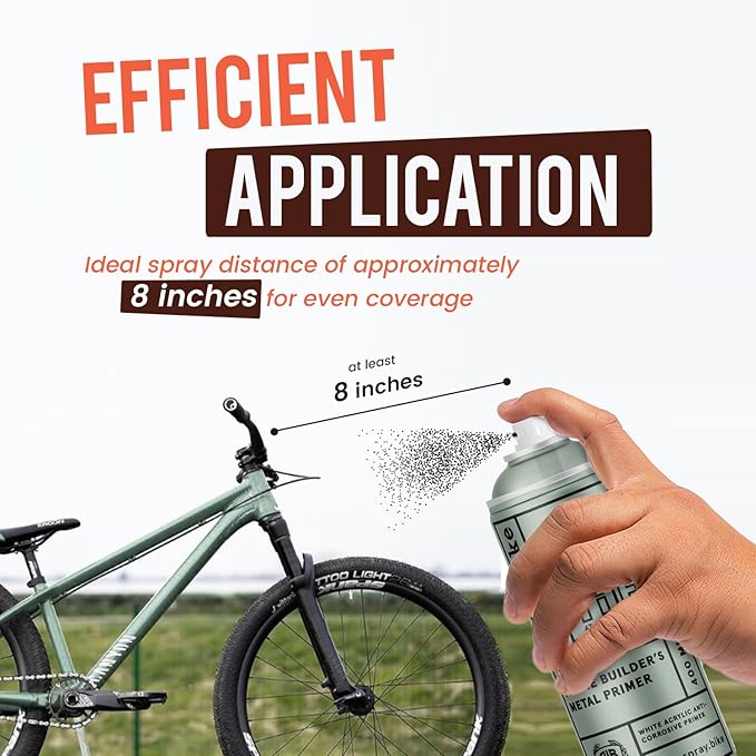Spray.Bike Frame Builder's Metal Primer | Acrylic Primer Spray Paint for Bicycles | Anti Rust Spray for Metal | Rust & Corrosion Protection | Super Grip, Fast Drying | 400ml, Light Gray