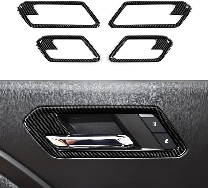 4PCS Car Inner Door Handle Sticker ABS Carbon Fiber Decal Interior Trim Cover for Chevrolet Colorado/GMC Canyon 2023 2024 2025 Accessories