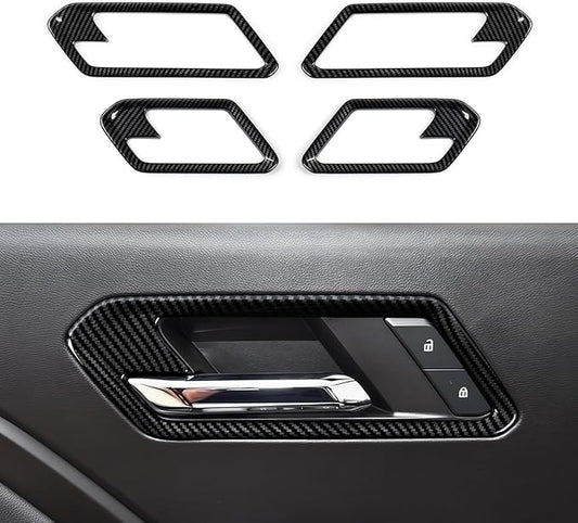 4PCS Car Inner Door Handle Sticker ABS Carbon Fiber Decal Interior Trim Cover for Chevrolet Colorado/GMC Canyon 2023 2024 2025 Accessories