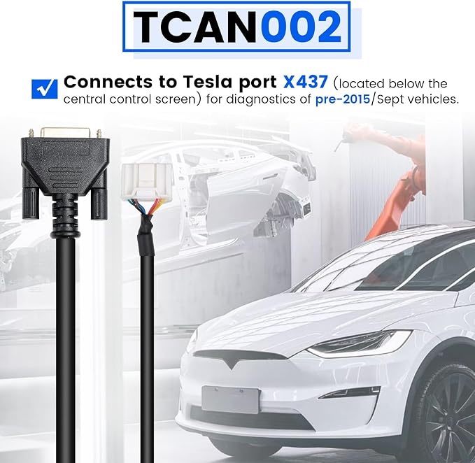 Diagnostic Cables Set fit for Tesla S/X, OBD2 Diagnostic Tools Adapter fit for Autel MaxiSYS 909/919/908SPro/Elite/Elite II/Ultra Tablets
