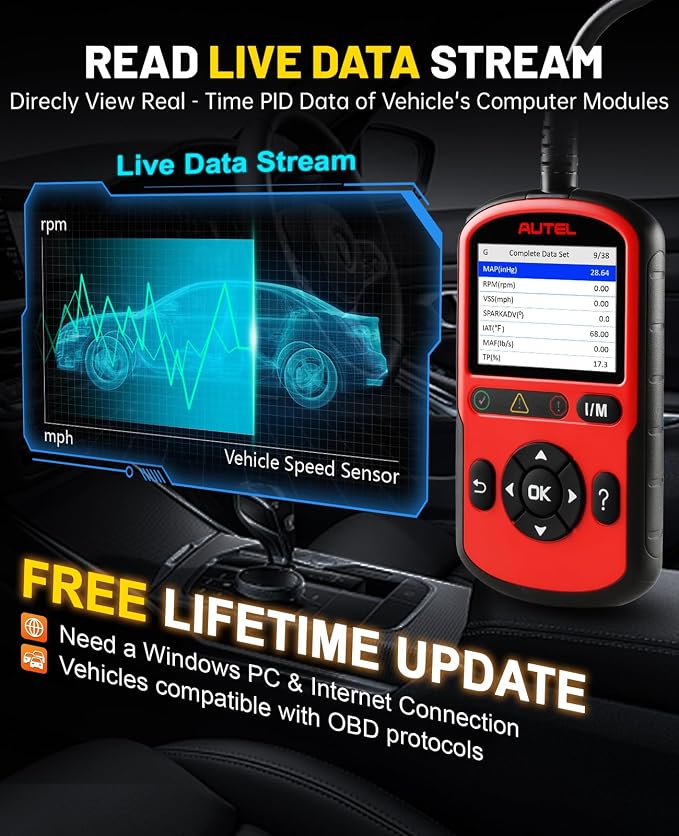 Autel AutoLink AL549 OBD2 Scanner Code Reader | Check Engine Code Reader ABS Diagnostic Tool,Universal Car Battery Test, Live Data,Scan tool For Car Repairers, Enthusiasts
