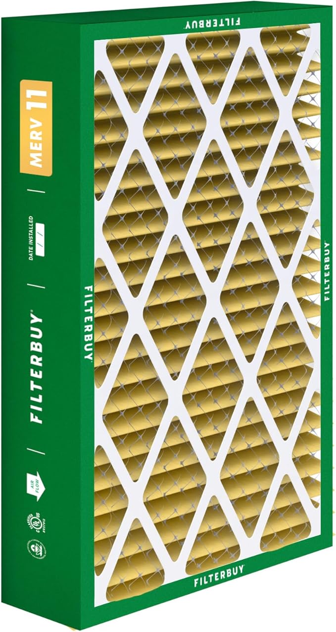 Filterbuy 16x28x6 Air Filter MERV 11 Superior Pet & Allergy Defense (1-Pack), Pleated HVAC AC Furnace Filters for AprilAire Space-Gard 401, 2400, & Lennox (Actual Size: 15.50 x 26.88 x 6.00)