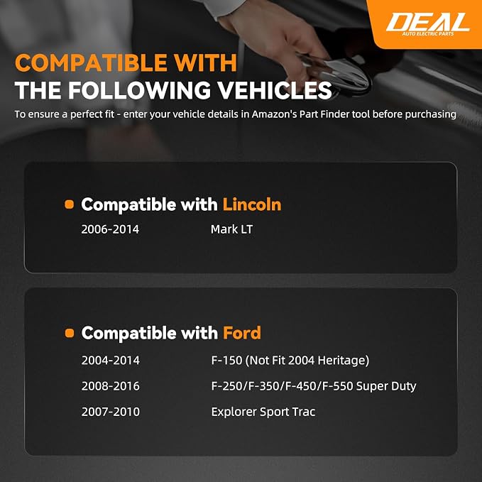 Deal Tailgate Handle Backup Camera w/Key Hole Compatible with Ford 04-14 F150 08-16 F250/F350/F450/F550 Super Duty 07-10 Explorer Sport Trac 06-14 Mark LT Rear View Camera w/Power Cable RCA Plug