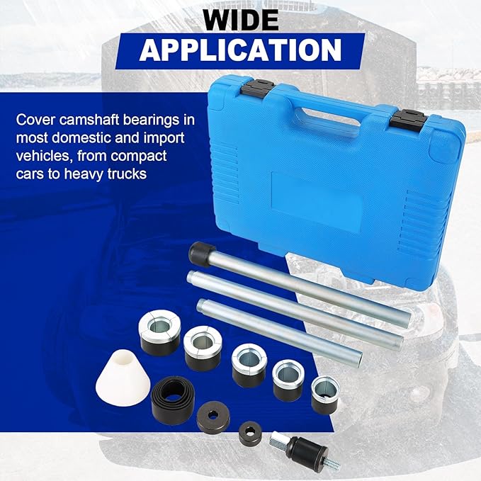 DASBET Cam Bearing Tool Kit | Universal Cam Bearing Removal and Installation Set, Camshaft Bearing Tool with 1-1/8'' to 2-2/3'' Adapters, Fit for Most Vehicles