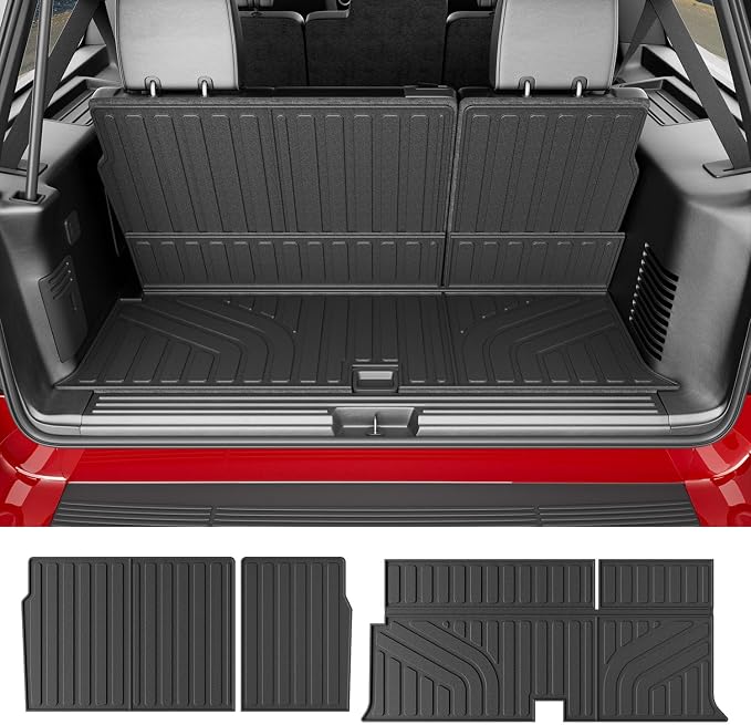 powoq Cargo Mat Compatible with 2003-2017 Ford Expedition Lincoln Navigator Cargo Liner TPE Trunk Mat 3rd Backrest Protector Trunk Liner Replacement for 2003-2017 Ford Expedition Accessories