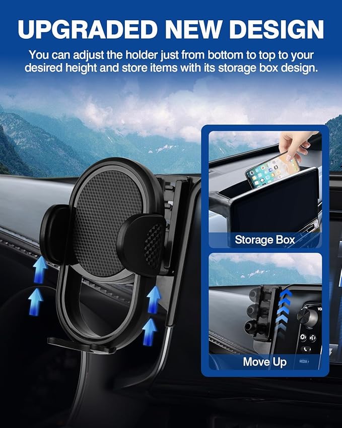 Autorder Car Phone Holder for Toyota Venza 2021 2022 2023 2024 Accessories Phone Mount 12.3" Screen Cell Phone Automobile Cradles 360 Degree Rotation (Not fit Screen with Automatic Light Sensor)