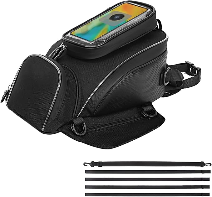 Motorcycle Tank Bag for Kawasaki Ninja ZX 4RR KRT 2023, Strong Magnetic Waterproof Oxford Black Motorbike Quick Release Pannier Bag
