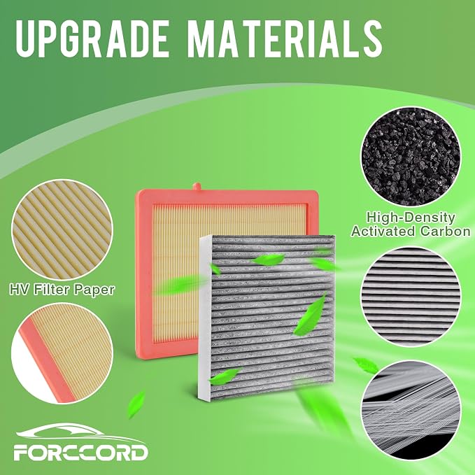 Engine & Cabin Air Filter Fit for 2018-2026 Chevrolet Chevy Equinox, 2018-2026 GMC Terrain Activated Carbon Cabin Filter Replace#CF11966 CA12260 Car Accessories