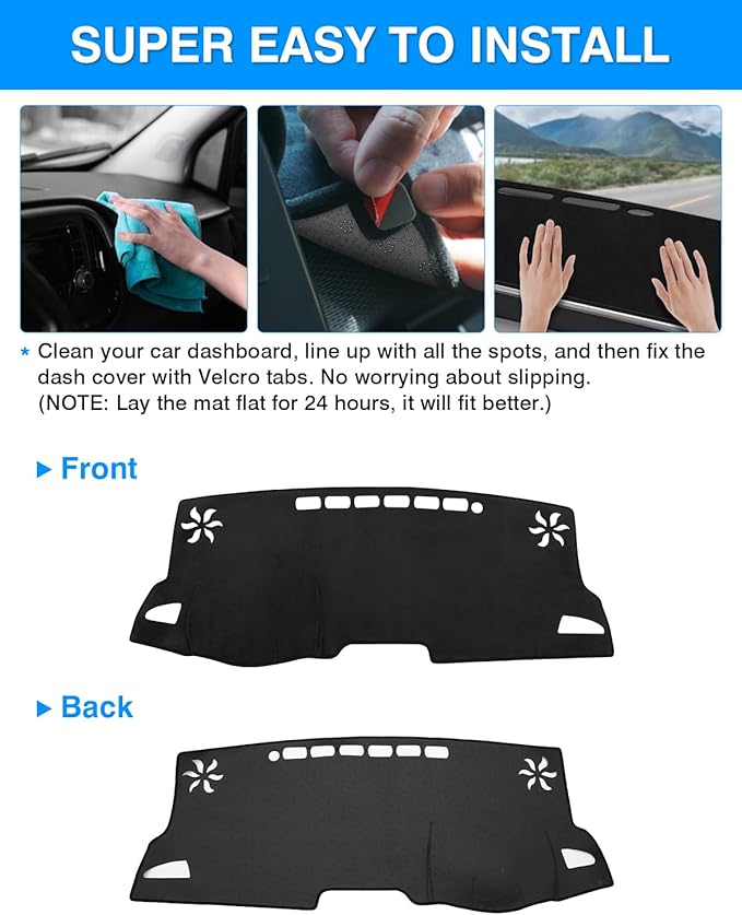 Autorder Dashboard Cover Mat for Toyota Corolla Cross 2022 2023 2024 2025 2026 Accessories Dash Cover Flannel Dash Mat Sunshade Glare UV Rays Protector (NOT fit for Corolla)