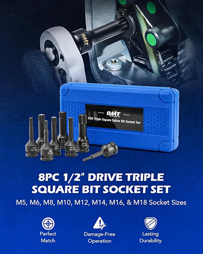 Orion Motor Tech XZN Triple Square Spline Bit Sockets & 34pc Brake Caliper Tool Set, Bundle