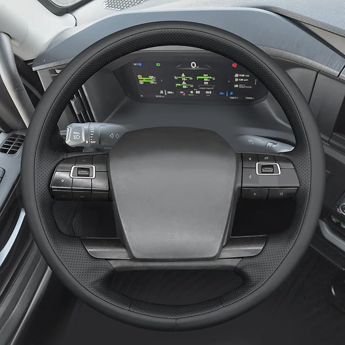 MEWANT Hand Sewn 3D Style Steering Wheel Cover Wrap for Volvo VNL VNR FM FH 2017-2025 Steering Wheel Accessories for Volvo FM