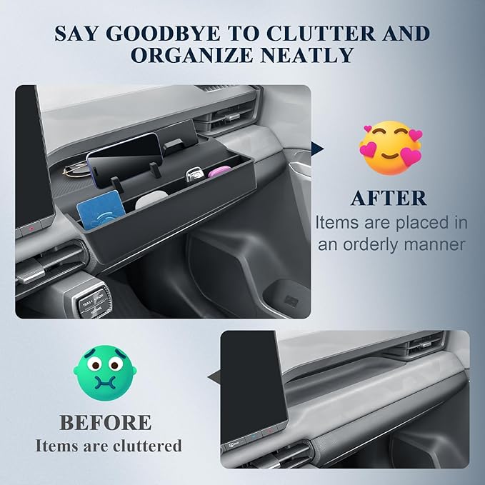BIBIBO 2Pack for 2026 Toyota RAV4 Center Console Organizer 2026 RAV4 Console Front Passenger Organizer Tray+ Extra Storage Box Drawer 2026 Toyota RAV4 Accessories