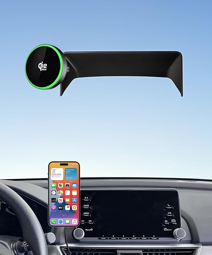 Qi2.2 Max 25W Fast Wireless Car Charger Phone Holder for 2018-2022 Honda Accord/Hybrid 8-Inch Screen, Magnetic Phone Mount Compatible with MagSafe
