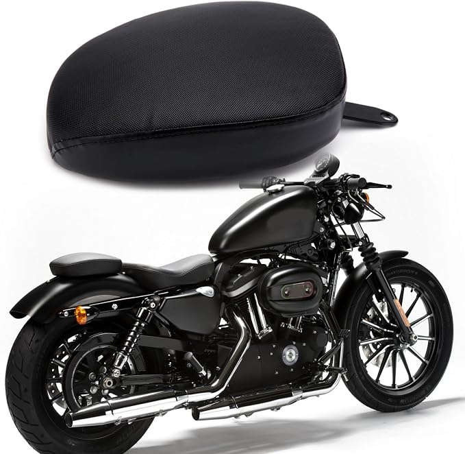 Black Motorcycle Front Driver Solo Seat+Rear Passenger Pillion Pad for Sportster 48 72 Iron 883 XL883 Forty Eight XL1200 Seventy Two 1200