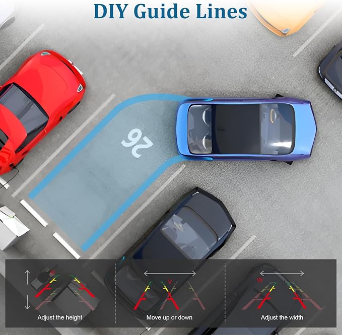 H9 License Plate Backup Camera HD Front Rear View Reverse Camera with 7 LED Night Vision 170 Degree Viewing Angle, Waterproof, for Cars