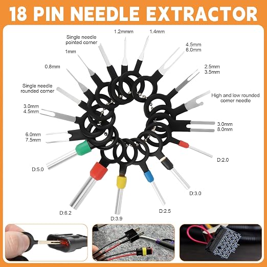 1381PCS Pin Connector Kit, Electrical Pins Connectors with Crimp Tool and Wire Strippers,28 Types 1/1.5/1.8/2.2/2.3/2.8/3.5mm Removal Male Female Crimp Pins