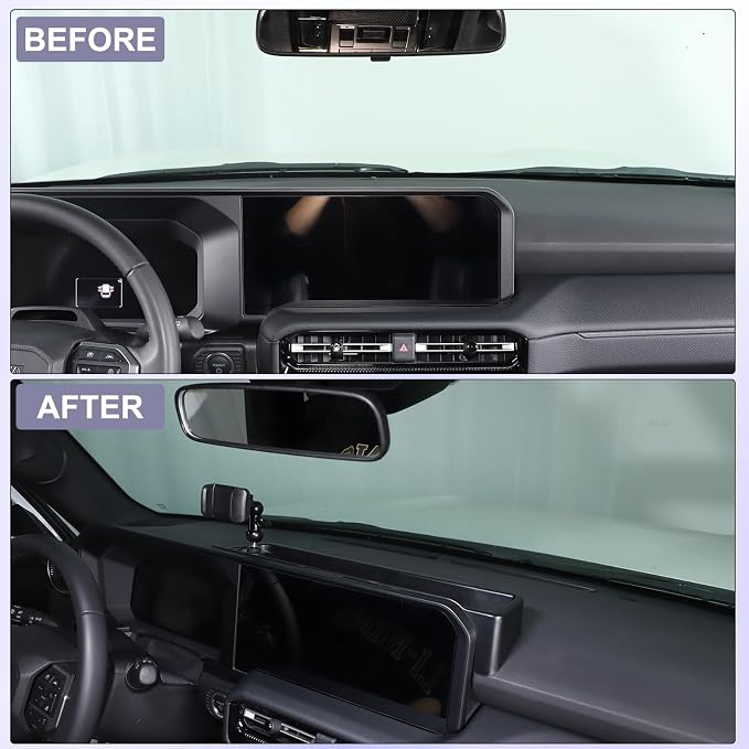 Car Center Console Dash Organizer with Phone Holder Compatible with Toyota Land Cruiser 250 Prado LC250 J250 2024 2025,ABS Dashboard Tray Storage Box Interior Accessories (Phone Mount Holder A)