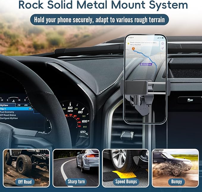Kaishengyuan Metal Vent Phone Mount Compatible with 2015-2020 Ford F-150, 2017-2021 Super Duty & 2018-2021 Expedition, Car Solid Phone Holder Cellphone Cradles Bracket Stand for All Smartphone