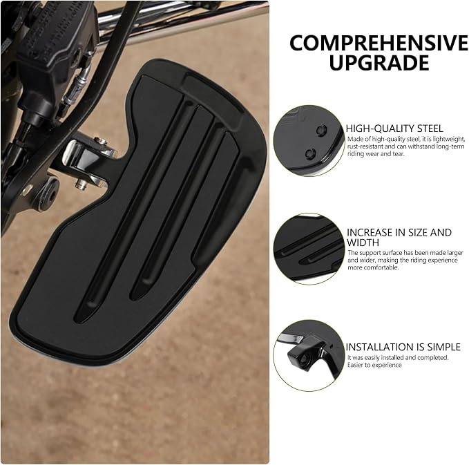 Motorcycle Driver Floorboards Foot Pegs Compatible with Indian Scout Sixty Bobber Replacement Part 2015-2024 Black