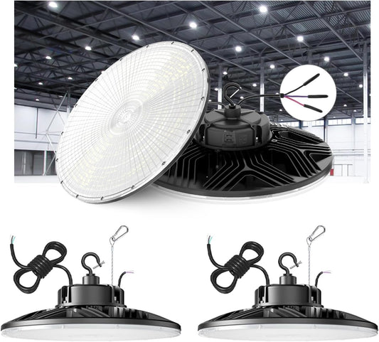 240W/200W/150W UFO LED High Bay Light, UL & DLC Listed 5000K Daylight 33600LM, 0-10V Dimmable, AC100-277V, IP65 Waterproof Commercial Bay Lighting Fixture for Warehouse Workshop(3 Pack)