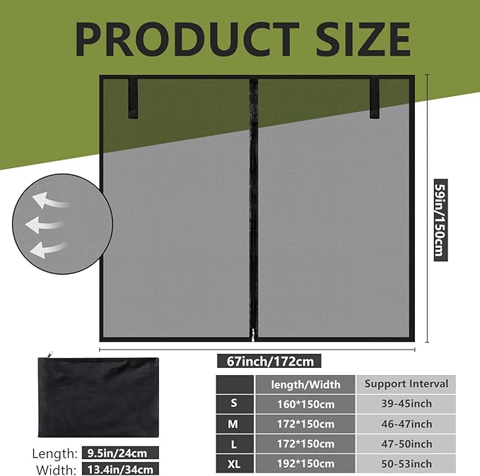Yahenda SUV Tailgate Mesh Screen for Camping, Car Tailgate Tent Shade, Breathable Bug Screen with Magnetic Design, UV Protection Privacy Cover, Car Camping Accessories(Medium,Half Wrap,Black)