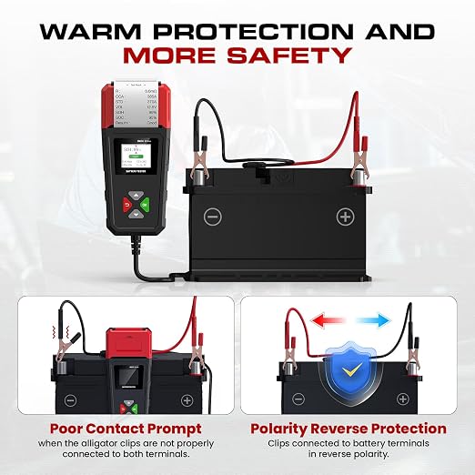 ELMCONFIG Car Battery Tester with Printer, 6V 12V 24V 100-2000CCA Battery Load Tester for Lead-Acid & Lithium ion Batteries, Automotive Digital Battery Analyzer for Car, Truck, Motorcycle, ATV, Boat