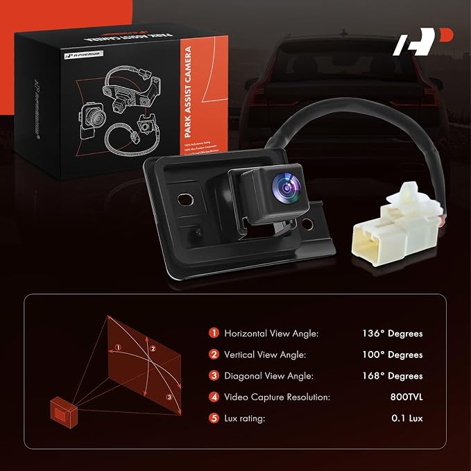 A-Premium Rear View Backup Camera Compatible with Mitsubishi | Parking Camera for 2016-2022 Outlander