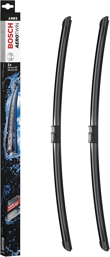 BOSCH 3397118948 AeroTwin OE Replacement Wiper Blades Driver & Passenger Side - Set of 2 (26" & 26") Side Lock 22mm