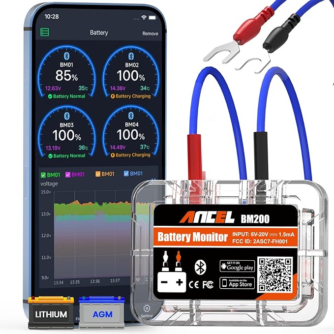 ANCEL BM200-US Car Battery Tester + ANCEL PB100 Automotive Power Circuit Probe