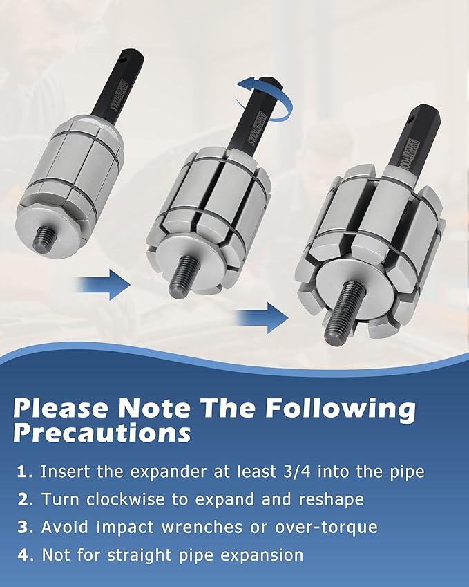 DAYUAN Upgraded 3 Pcs 1-1/8 inch to 3-1/2 inch Exhaust Pipe Expander Tool Set, Tail Pipe Spreader Kit Compatible with Most Vehicles and Trucks Red Case
