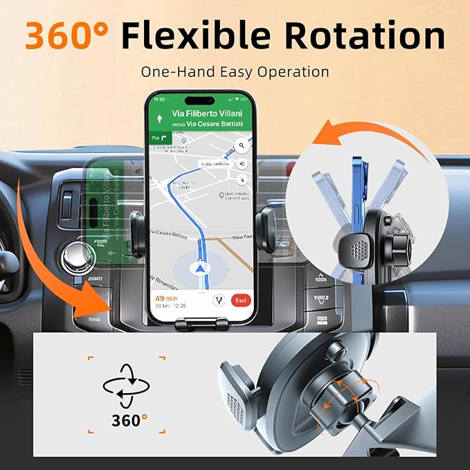 Phone Mount for Toyota 4Runner (2010–2024 5th Gen), 360° Adjustable Dashboard Phone Holder, Hands-Free Car Smartphone Mount for iPhone, Google & Android, Toyota 4Runner Interior Accessories, Car Gifts