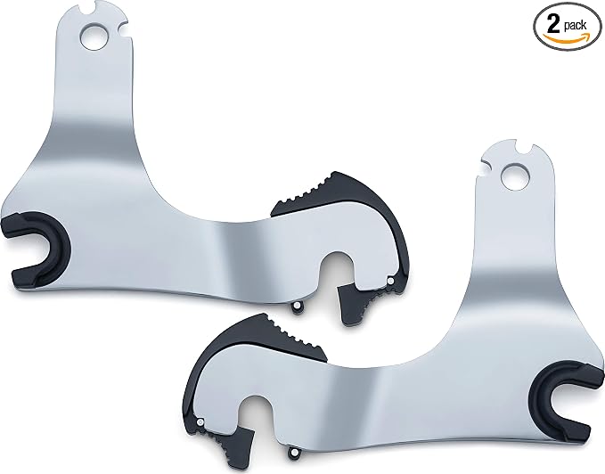 Kuryakyn 7093 Multi-Purpose Driver/Passenger Seat Backrest Component: Quick Release Mounts for 2014-19 Harley-Davidson Touring Motorcycles, 1 Pair, Chrome